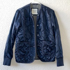 A&F Navy Blue Quilted Jacket XS